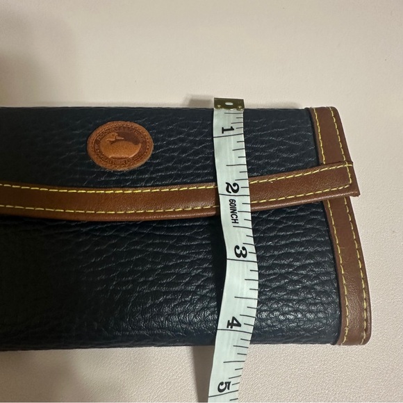Dooney & Bourke Navy Leather Wallet with Brown Trim - Picture 4 of 8